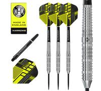 Harrows NX90 Bomb & Parallel Shape Darts Set I Professional Darts 90% Tungsten Steel Tip ALL Weights Pro Darts I 10pc Set with Black Supergrip Midi Shafts & NX90 Flights (Parallel Shape, 22g)