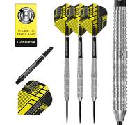 Harrows NX90 Parallel Shape Darts Set (22g) I 90% Tungsten Steel Tip Darts I 10pc Set with Black Supergrip Midi Shafts & NX90 Flights | Professional Darts