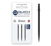 Harrows Quick Point Steel Tip Dart Points | Replacement Darts Tips in Black & Silver | 26mm, 30mm, 35mm, 40mm & 42mm | Compatible with QP System (Black, 40MM)