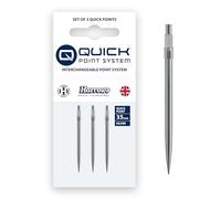 Harrows Quick Point Steel Tip Dart Points | Replacement Darts Tips in Black & Silver | 26mm, 30mm, 35mm, 40mm & 42mm | Compatible with QP System (Silver, 35MM)