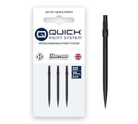 Harrows Quick Point Steel Tip Dart Points | Replacement Darts Tips in Black & Silver | 26mm, 30mm, 35mm, 40mm & 42mm | Compatible with QP System (Black, 35MM)