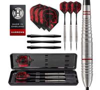 Harrows Rage, Tungsten Style Darts, Steel Tip Darts Set 21g, 22g, 23g, 24g - Includes Black Speedline Shafts, Micron Rage Flights & Travel Case
