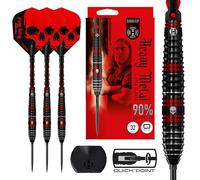 Harrows Ryan Searle 90% Tungsten Steel Tip Darts Set with Quick Point Change System | 30g | Includes Carbon ST Shafts & 100 Micron Heavy Metal Flights