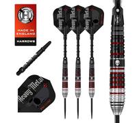 Harrows Ryan Searle Heavy Metal Series 2 Player Darts Set I Professional Darts 90% Tungsten Steel Tip ALL Weights I 10pc Set with Carbon ST Midi Shafts & Signature Flights (24g)