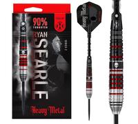 HARROWS Ryan Searle "Heavy Metal" Series 2 Player Darts Set I Professional Darts 90% Tungsten Steel Tip ALL Weights I 10pc Set with Carbon ST Midi Shafts & Signature Flights (32g)