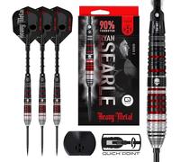 Harrows Ryan Searle Heavy Metal Series 2 Player Darts Set | Professional Darts 90% Steel Tip Darts Set |10pc Set with Carbon ST Midi Shafts