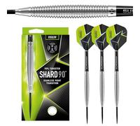Harrows Shard 90% Tungsten Steel Tip Darts Set 21g, 23g & 24g - Includes Black Supergrip midi shafts & new 100 micron Shard flights