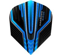 Harrows Siege | 100 Micron Dart Flights, 1 Set of 3 Flights, Standard No. 6, Black & Blue
