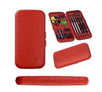 Harrows Darts Case Slim Case | The World's Smallest Lightest 6 Dart Case Darts Holder I Darts Case Holds 3 Darts & 6 Darts | Tough Hydrocarbon Construction I Holds 24pcs of Darts & Accessories (Red)