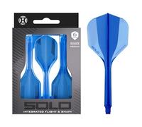 Harrows Solo Integrated Flight & Shaft System - 3 Molded Flights & Shafts - One-Piece Aero Core Construction - Fixed 90° Design for Stability (Blue, Medium)
