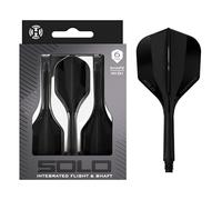 Harrows Solo Integrated Flight & Shaft System - 3 Molded Flights & Shafts - One-Piece Aero Core Construction - Fixed 90° Design for Stability (Black, Midi)