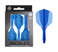 Harrows Solo Integrated Flight & Shaft System - 3 Molded Flights & Shafts - One-Piece Aero Core Construction - Fixed 90° Design for Stability (Blue, Short)