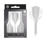 Harrows Solo Integrated Flight & Shaft System - 3 Molded Flights & Shafts - One-Piece Aero Core Construction - Fixed 90° Design for Stability (Clear, Midi)