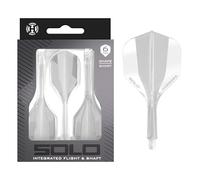 Harrows Solo Integrated Flight & Shaft System - 3 Molded Flights & Shafts - One-Piece Aero Core Construction - Fixed 90° Design for Stability (Clear, Short)