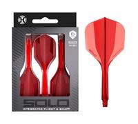 Harrows Solo Integrated Flight & Shaft System - 3 Molded Flights & Shafts - One-Piece Aero Core Construction - Fixed 90° Design for Stability (Red, Midi)