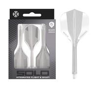 Harrows Solo Integrated Flight & Shaft System - 3 Molded Flights & Shafts - One-Piece Aero Core Construction - Fixed 90° Design for Stability (Clear, Medium)