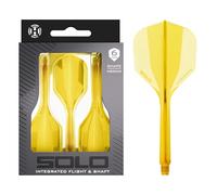 Harrows Solo Integrated Flight & Shaft System - 3 Molded Flights & Shafts - One-Piece Aero Core Construction - Fixed 90° Design for Stability (Yellow, Medium)