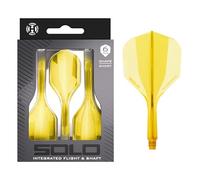 Harrows Solo Integrated Flight & Shaft System - 3 Molded Flights & Shafts - One-Piece Aero Core Construction - Fixed 90° Design for Stability (Yellow, Short)