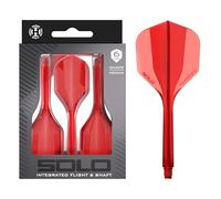 Harrows Solo Integrated Flight & Shaft System - 3 Molded Flights & Shafts - One-Piece Aero Core Construction - Fixed 90° Design for Stability (Red, Medium)