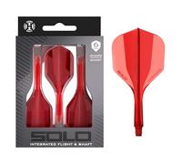 Harrows Solo Integrated Flight & Shaft System - 3 Molded Flights & Shafts - One-Piece Aero Core Construction - Fixed 90° Design for Stability (Red, Short)