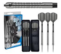 Harrows SUPERGRIP 90% Tungsten Steel Tip Darts Set. Available in 21g, 22g, 23g, 24g, 25g, 26g, 28g & 30g - Includes Supergrip Shafts, Supergrip Flights & Travel Case (21g)