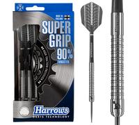 Harrows SUPERGRIP 90% Tungsten Steel Tip Darts Set. Available in 21g, 22g, 23g, 24g, 25g, 26g, 28g & 30g - Includes Supergrip Shafts, Supergrip Flights & Travel Case (25g)