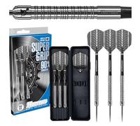 Harrows SUPERGRIP 90% Tungsten Steel Tip Darts Set. Available in 21g, 22g, 23g, 24g, 25g, 26g, 28g & 30g - Includes Supergrip Shafts, Supergrip Flights & Travel Case