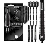 Harrows - SUPERGRIP BLACK EDITION 90% Tungsten Steel Tip Darts Set. Available in Quick Point and Fixed Point - 21g, 22g, 23g, 24g, 25g, 26g, 28g & 30g