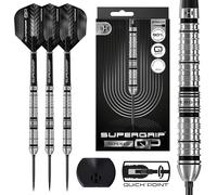 Harrows SuperGrip QP Tapered 90% Tungsten Darts | Steel Tip Darts Set with Quick Point Change System | 22g, 23g, 24g, 26g, 28g & 30g | Includes Supergrip Shafts & 100 Micron Flights (22g)