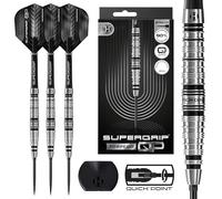 Harrows SuperGrip QP Torpedo 90% Tungsten Darts | Steel Tip Darts Set with Quick Point Change System | 22g, 23g & 24g | Includes Supergrip Shafts & 100 Micron Flights (24g)