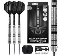 Harrows SuperGrip QP Tapered 90% Tungsten Darts | Steel Tip Darts Set with Quick Point Change System | 22g, 23g, 24g, 26g, 28g & 30g | Includes Supergrip Shafts & 100 Micron Flights (30g)