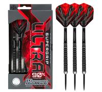 Harrows Steel-Tip Darts Supergrip Ultra – 90% Tungsten – 26g – Supergrip Shafts, Flights & Case
