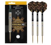 Harrows Original 90% Tungsten Steel Tip Darts Set. Available in 22g, 24g, & 26g - Includes Midi Supergrip Carbon shafts & New Anniversary 100 Micron Flights (26, Grams)