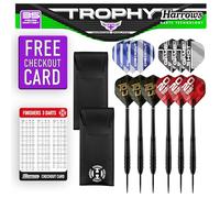 Harrows Trophy Ultimate Bundles with Darts Accessories: Darts Set, Dart Stems, Dart Flights, Dart Board Setup, High Performance Steel Tip Darts: Amazing for Darts Board Play (35 Piece)