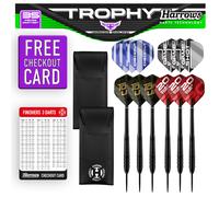 Harrows Trophy Ultimate Bundles with Darts Accessories: Darts Set, Dart Stems, Dart Flights, Dart Board Setup, High Performance Steel Tip Darts: Amaz
