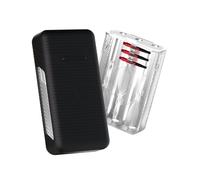 Harrows Vault Dart Case, Premium Rigid Plastic Darts Holder with Soft Touch Finish, Fits 3 Fully Assembled Darts, Spare Integrated Flight/Shaft Systems (Clear/Black)