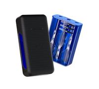 Harrows Vault Dart Case, Premium Rigid Plastic Darts Holder with Soft Touch Finish, Fits 3 Fully Assembled Darts, Spare Integrated Flight/Shaft Systems (Blue/Black)