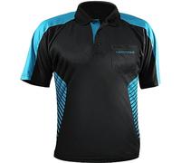 Harrows Vivid Dart Shirt - Breathable - with Pocket - Small to 5XL (Black & Aqua, XL)