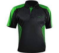 Harrows Vivid Dart Shirt - Breathable - with Pocket - Small to 5XL (Black & Green, Large)