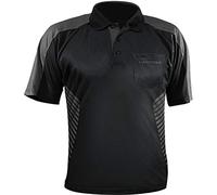 Harrows Vivid Dart Shirt - Breathable - with Pocket - Small to 5XL (Black & Grey, XL)