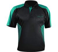 Harrows Vivid Dart Shirt - Breathable - with Pocket - Small to 5XL (Black & Jade, 5XL)