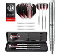 Harrows Wolfram 97% Tungsten Steel Tip Darts Set 21g, 22g, 23g, 24, 25g & 26g - Includes Speedline Shafts, Marathon - Wolfram Flights & Travel Case (24g)