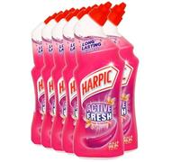 Harrpic Active Fresh Pink Blossom, Toilet Cleaner Bleach Effective Germ Kill - 6x750ml Savers Pack