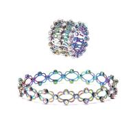 Harry and Henry 2 in 1 Expandable Retractable Ring Bracelet for Women - Cubic Zirconia Flexible Link Bracelet - Birthday Jewelry Gifts, [Adjustable], Metal, No Gemstone