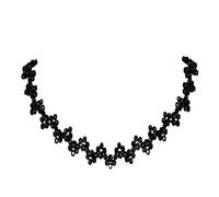 Harry and Henry Black Crystal Necklace for Women Beaded Necklaces Black Choker Necklace Dainty Necklace Jewelry Gift for Girls, Brass, No Gemstone
