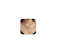 Harry and Henry Chunky Gold Toggle Necklace Trendy Silver Cuban Link Chain Choker Toggle Bar Clasp Necklaces for Women Chunky Statement Necklaces Jewelry Gifts, Zinc, No Gemstone