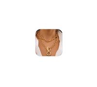 Harry and Henry Chunky Gold Toggle Necklace Trendy Silver Cuban Link Chain Choker Toggle Bar Clasp Necklaces for Women Chunky Statement Necklaces Jewelry Gifts, Zinc, No Gemstone