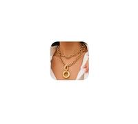 Harry and Henry Chunky Gold Toggle Necklace Trendy Silver Cuban Link Chain Choker Toggle Bar Clasp Necklaces for Women Chunky Statement Necklaces Jewelry Gifts, Zinc, No Gemstone