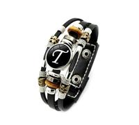 Harry and Henry Leather Cuff Bracelet Initial Bracelet Vintage Punk Bracelet Wrap Multilayer Cuff Bangles Wristband Wrist Decor Bracelet Jewelry for Men, Adjustable, Alloy, no gemstone