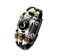 Harry and Henry Leather Cuff Bracelet Initial Bracelet Vintage Punk Bracelet Wrap Multilayer Cuff Bangles Wristband Wrist Decor Bracelet Jewelry for Men, Metal, no gemstone